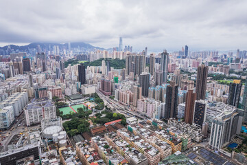 Old residential buildings in Tokwawan, Hong Kong