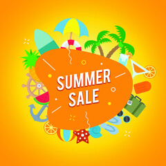 summer sale orange poster