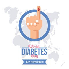 world diabetes day poster in white