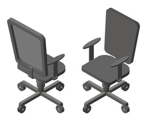 Black office chair with arm rest and wheel