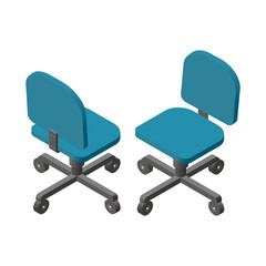 Blue Office chair with wheels 
