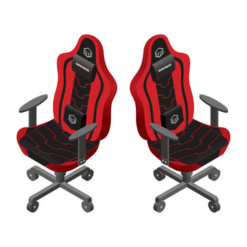 Isometric Red Gaming Chair 