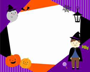 ハロウィンのフレームイラストデザイン