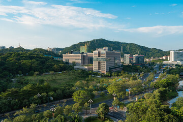 Obraz premium The skyline of Science City, Huangpu District, Guangzhou, Guangdong, China