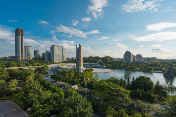 Fototapeta na wymiar The skyline of Science City, Huangpu District, Guangzhou, Guangdong, China