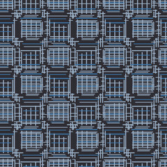 Japanese Checkered Weave Vector Seamless Pattern