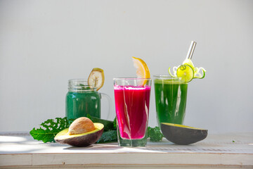 vegetable juices avocado spirulina beetroot celery