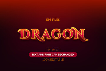 Fototapeta premium Hot flame fire red dragon mythical editable text effect. eps vector file