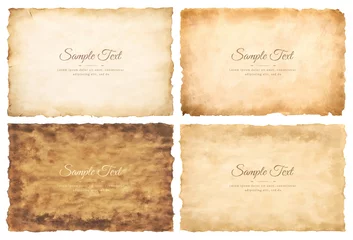 Foto op Plexiglas Vector collection set old parchment paper sheet vintage aged or texture isolated on white background © wirakorn