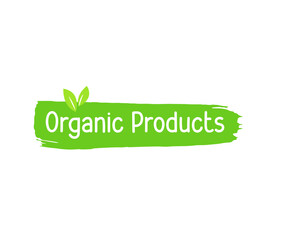 Organic food label, farm fresh and natural product badge or icon for food market, organic products promotion template, quality food and drink for healthy life, vegetarian food icon