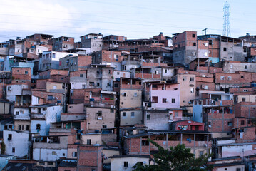 Fototapeta na wymiar PHOTO OF HOUSES IN NEED COMMUNITY IN THE CITY OF SALVADOR - BAHIA, BRAZIL ON JUNE 15, 2022.