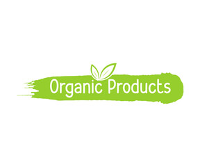 Organic food label, farm fresh and natural product badge or icon for food market, organic products promotion template, quality food and drink for healthy life, vegetarian food icon