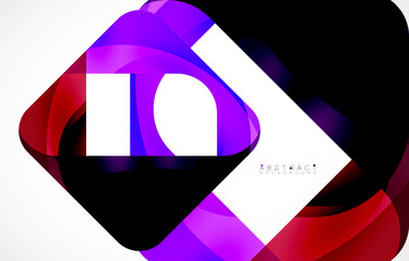 Minimal background. Abstract square shape with round corners created with wavy forms. Vector Illustration For Wallpaper, Banner, Background, Landing Page