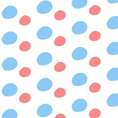 Fototapeta na wymiar Abstract shapes seamless pattern. Blue and pink spots