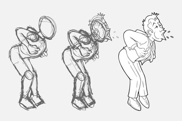 Sketch body man hand draw