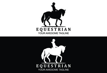 logo mark silhouette horse equestrian  template