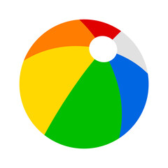 Beach ball or beachball flat vector color icon for apps and websites