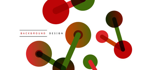 Line points connections geometric abstract background. Circles connected by lines. Trendy techno business template for wallpaper, banner, background or landing
