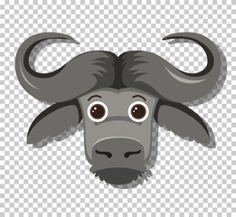 Cute buffalo in flat cartoon style