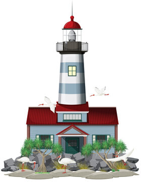 Lighthouse isolated on white background