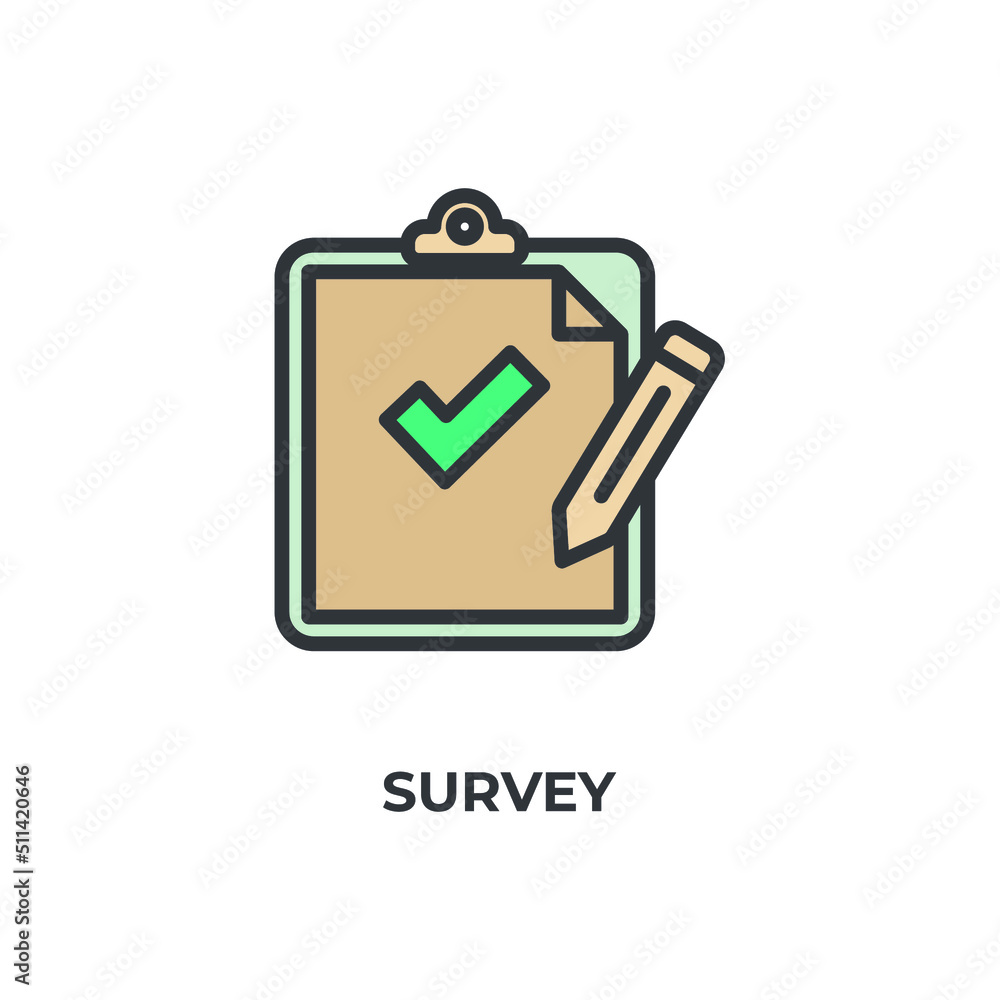 Poster survey vector icon. colorful flat design vector illustration. vector graphics