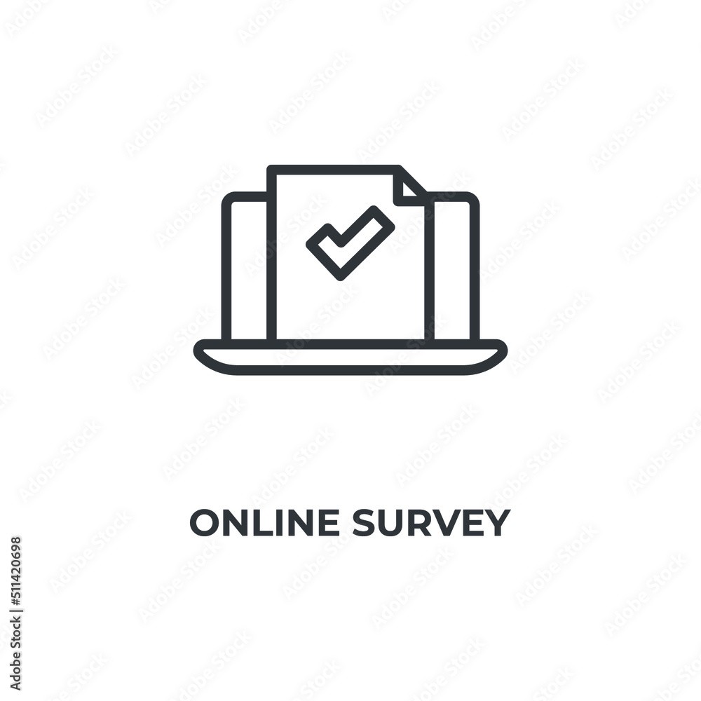 Aufkleber online survey line icon. linear style sign for mobile concept and web design. outline vector icon. s