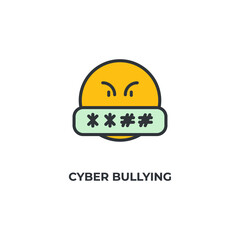 Fototapeta premium cyber bullying vector icon. Colorful flat design vector illustration. Vector graphics