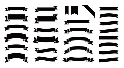 シンプルな黒いリボンフレーム セット