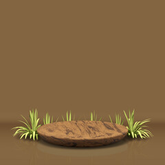 elegant 3d render podium for elegant design