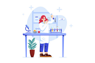 Research lab Illustration concept. Flat illustration isolated on white background.
