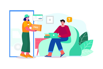 Man getting free product delivery