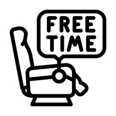 relaxation chair line icon vector. relaxation chair sign. isolated contour symbol black illustration