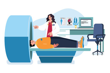 Body checkup Illustration concept. Flat illustration isolated on white background.