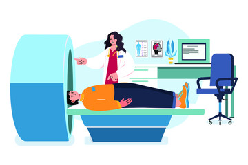 Body checkup Illustration concept. Flat illustration isolated on white background.