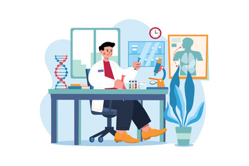 Research lab Illustration concept. Flat illustration isolated on white background.