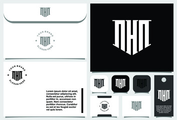 Creative letter monogram logo design with stationery template