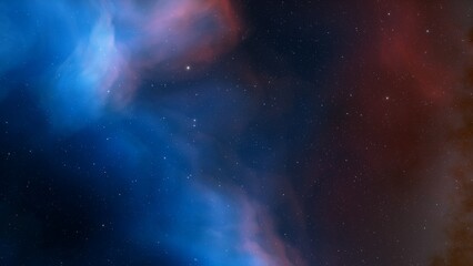 Deep space nebula with stars. Bright and vibrant Multicolor Starfield Infinite space outer space background with nebulas and stars. Star clusters, nebula outer space background 3d render
