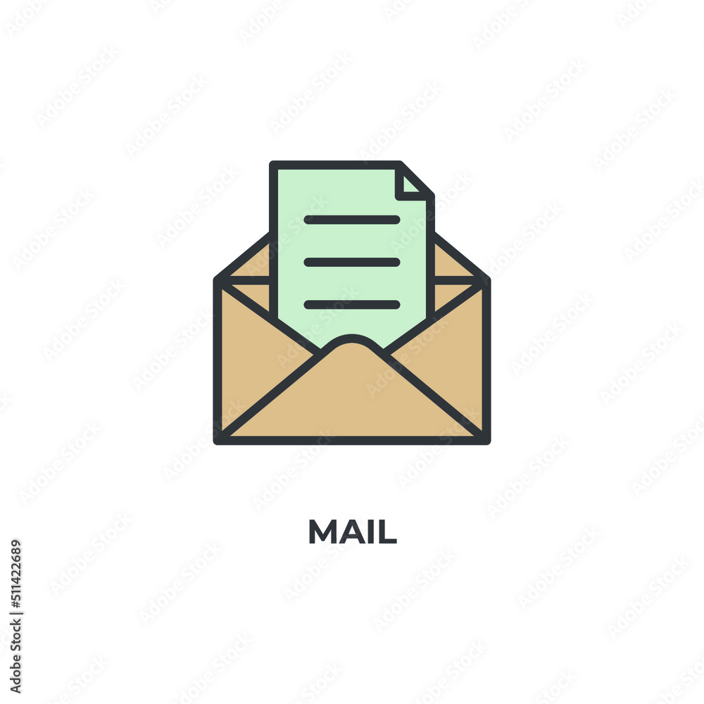 Poster mail vector icon. colorful flat design vector illustration. vector graphics