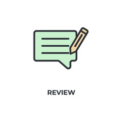 review vector icon. Colorful flat design vector illustration. Vector graphics