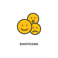 emoticons vector icon. Colorful flat design vector illustration. Vector graphics