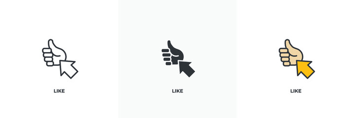like icon. Line, solid and filled outline colorful version, outline and filled vector sign. Idea Symbol, logo illustration. Vector graphics