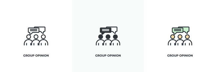 group opinion icon. Line, solid and filled outline colorful version, outline and filled vector sign. Idea Symbol, logo illustration. Vector graphics