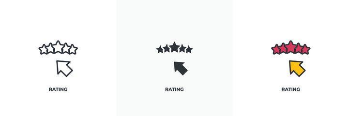 rating icon. Line, solid and filled outline colorful version, outline and filled vector sign. Idea Symbol, logo illustration. Vector graphics