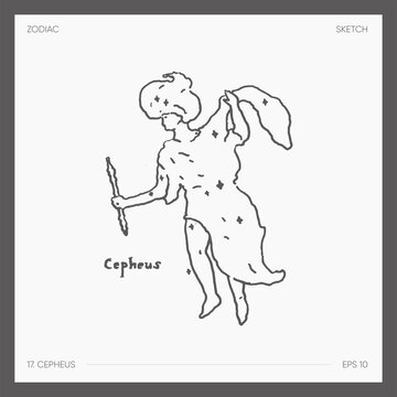 Illustration of astrological zodiac Cepheus