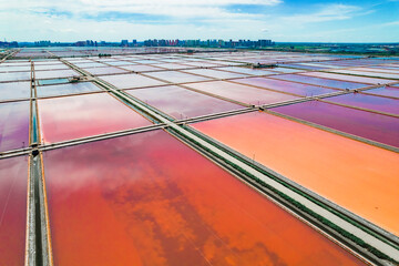 Fototapeta na wymiar Salt Base of Changlu Salt Farm, Hangu, Binhai New Area, Tianjin
