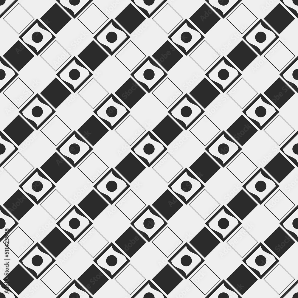 Poster Black checkers are abstract. Diagonal abstract pattern for print and wallpaper, or pillows and notebooks.