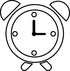 Clock icon line art illustration on white background..eps