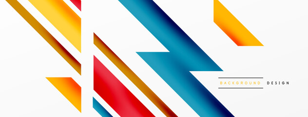 Minimal geometric abstract background. Dynamic 3d lines composition. Trendy techno business template for wallpaper, banner, background or landing