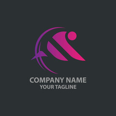 Abstract letter M modern logotype icon design concept. Creative minimalist gradient one line logo template isolated.