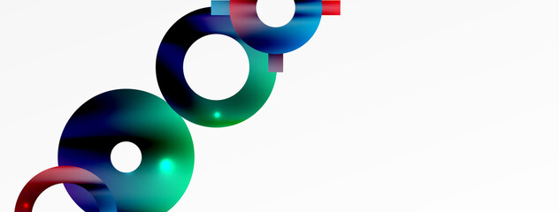 Minimal geometric abstract background. Circle, line and round shapes design. Trendy techno business template for wallpaper, banner, background or landing